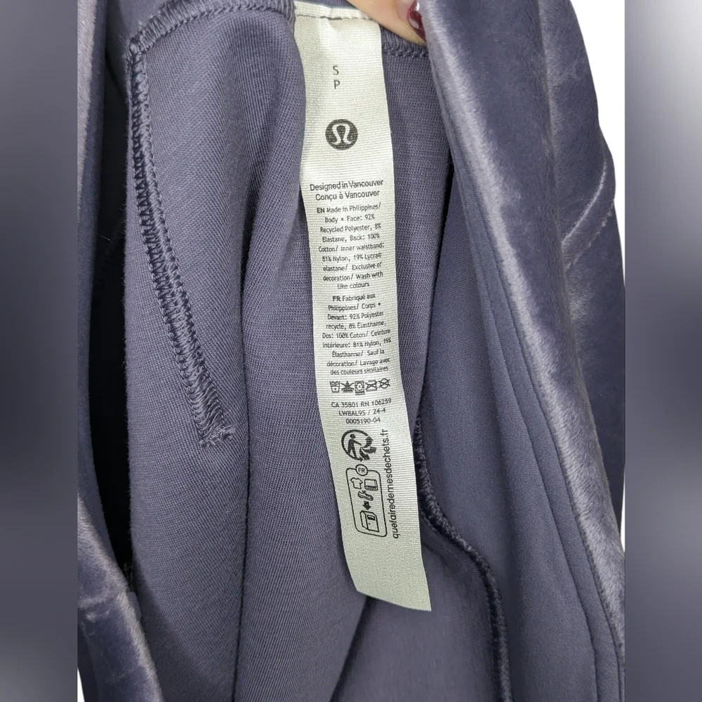 Lululemon Scuba High Rise Velvet Y2K Athleisure Mini Skirt Small Purple Gray NWT